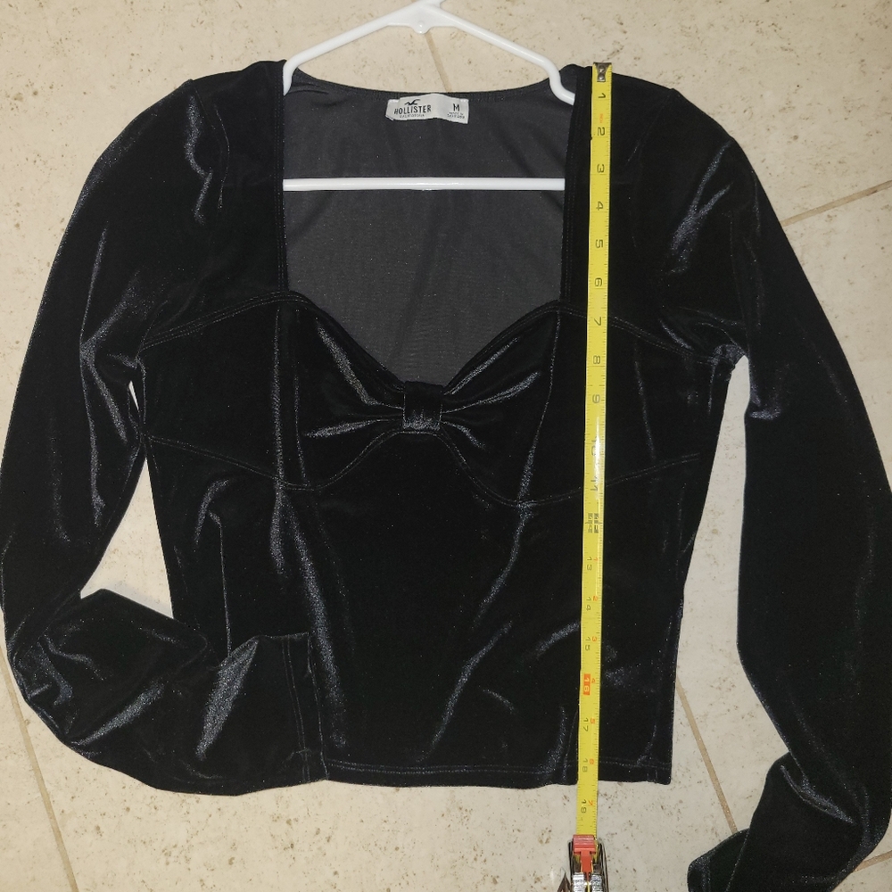 Holister black velvet top